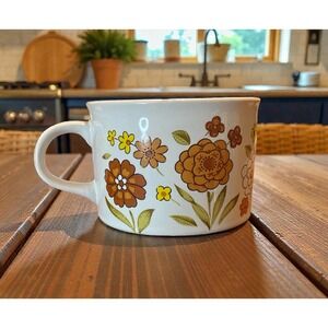 Vintage Floral 14oz White Coffee Soup Mug 1982 FTD